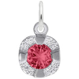 Image Title Rembrandt Charms 925 Sterling Silver Petite Birthstone - July Charm Pendant