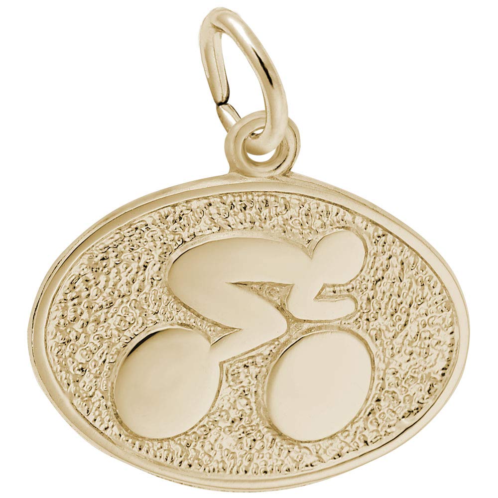 Image Title Rembrandt Charms Gold Plated Sterling Silver Cyclist Charm Pendant