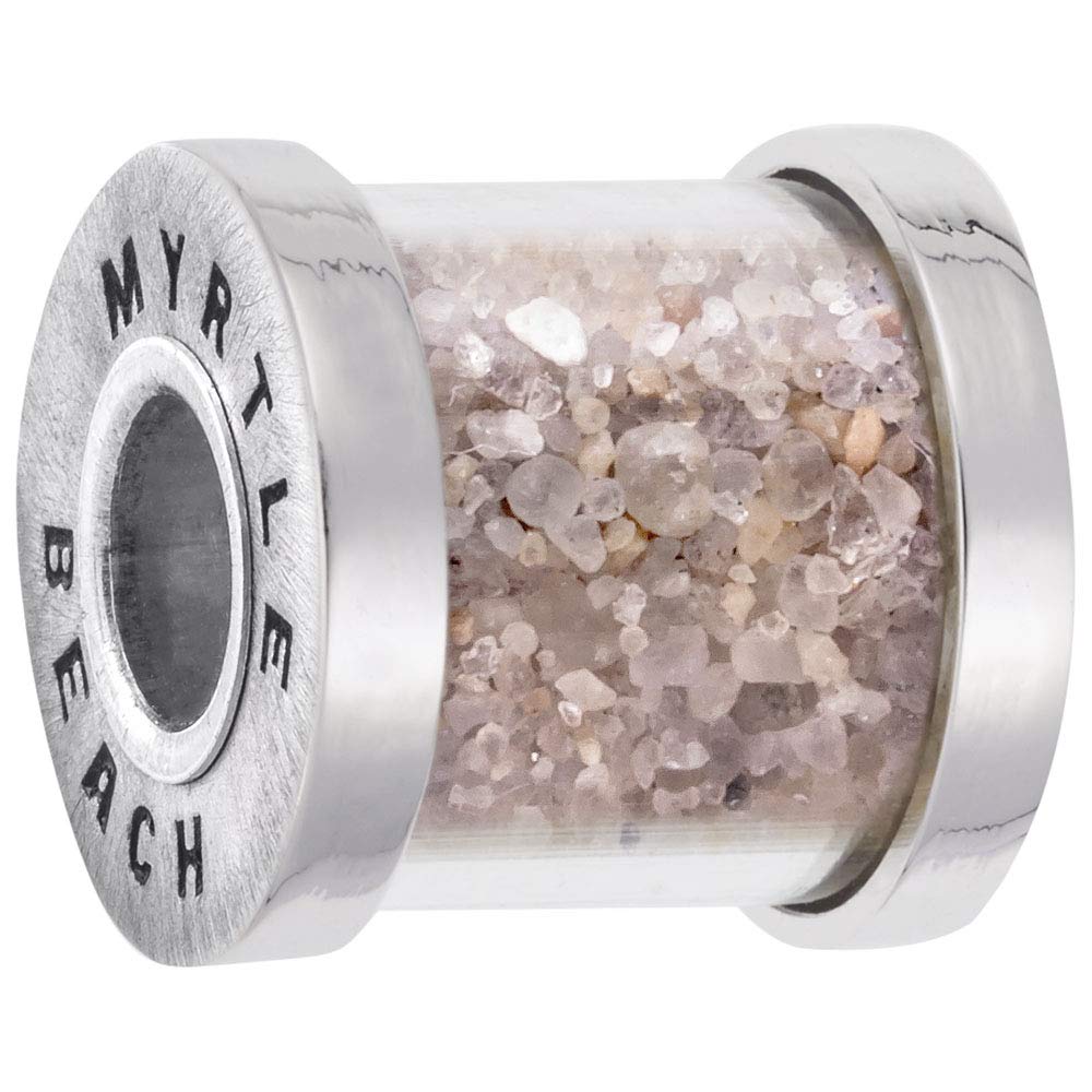Image Title Rembrandt Charms 925 Sterling Silver Myrtle Beach Sand Capsule Bead Charm Pendant