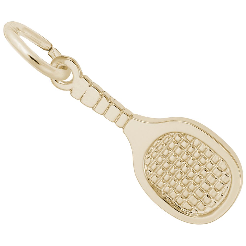 Image Title Rembrandt Charms 14K Yellow Gold Racquetball Charm Pendant