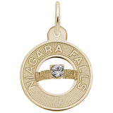 Image Title Rembrandt Charms Gold Plated Sterling Silver Niagara Falls Charm Pendant
