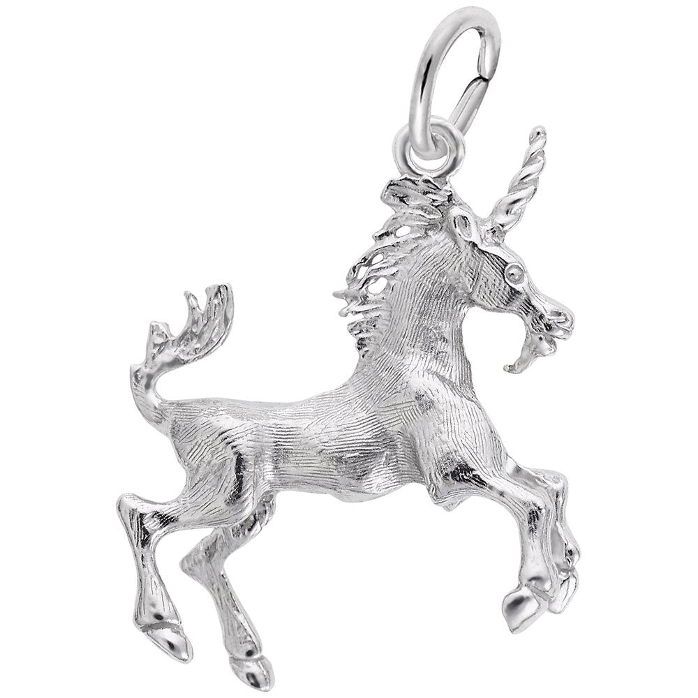 Image Title Rembrandt Charms 925 Sterling Silver Unicorn Charm Pendant