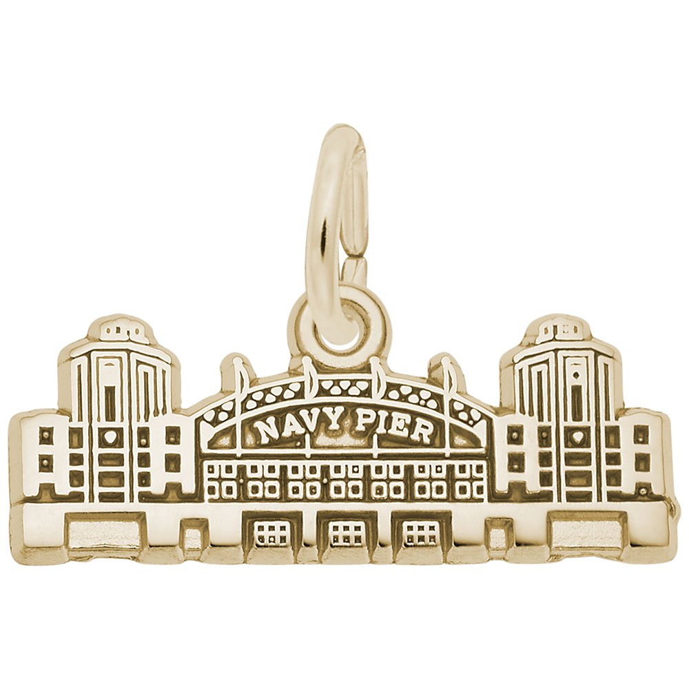 Image Title Rembrandt Charms Gold Plated Sterling Silver Navy Pier Charm Pendant