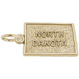Image Title Rembrandt Charms 10K Yellow Gold North Dakota Charm Pendant