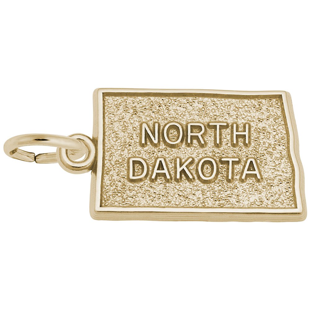 Image Title Rembrandt Charms Gold Plated Sterling Silver North Dakota Charm Pendant