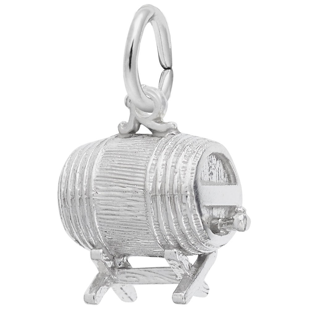 Image Title Rembrandt Charms Keg Charm Pendant Available in Gold or Sterling Silver