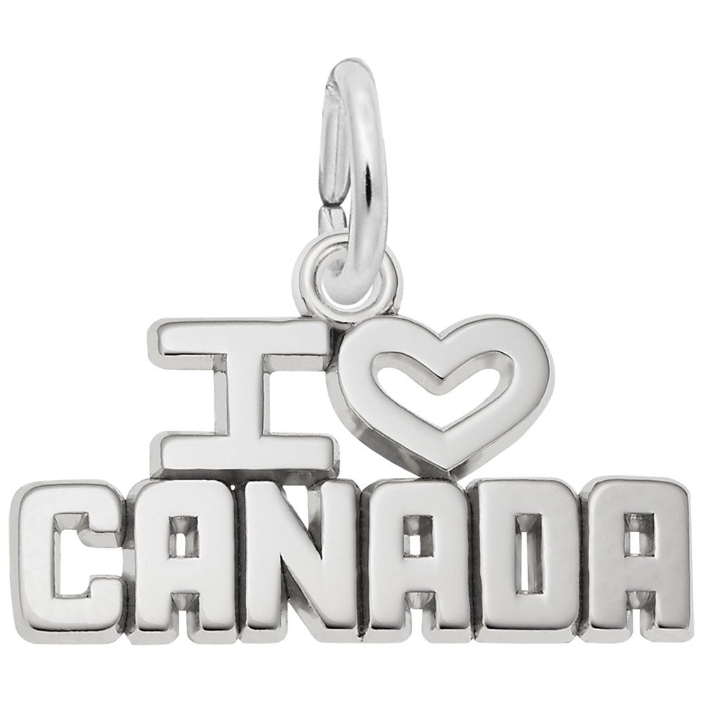 Image Title Rembrandt Charms I Love Canada Charm Pendant Available in Gold or Sterling Silver