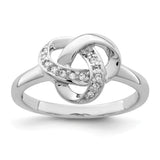 Image Title 925 Sterling Silver Rhodium-plated Cubic Zirconia Knot Ring
