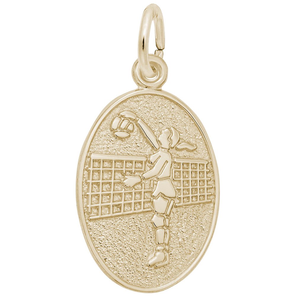 Image Title Rembrandt Charms Gold Plated Sterling Silver Female Volleyball Charm Pendant