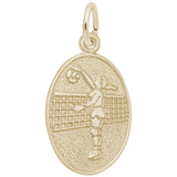 Image Title Rembrandt Charms Gold Plated Sterling Silver Female Volleyball Charm Pendant