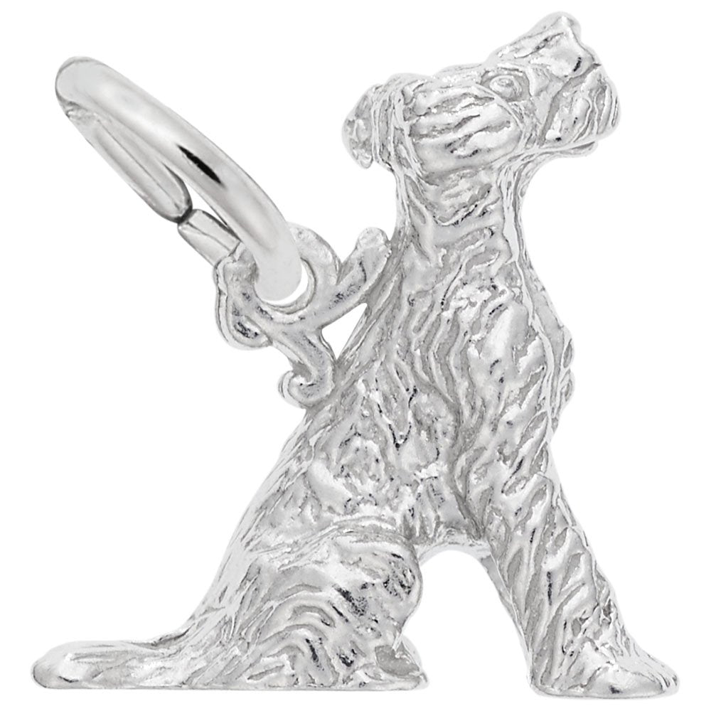 Image Title Rembrandt Charms 14K White Gold Terrier Charm Pendant