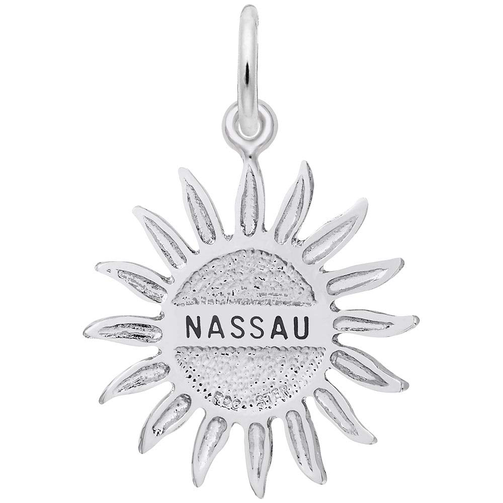 Image Title Rembrandt Charms 925 Sterling Silver Nassau Sun Large Charm Pendant