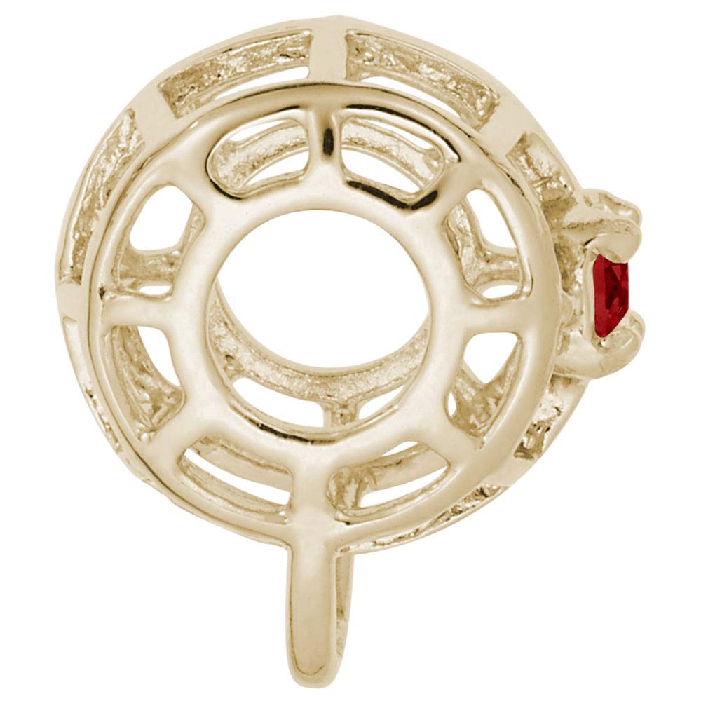 Image Title Rembrandt Charms Gold Plated Sterling Silver Charm Holder For Bead Bracelets - July Charm Pendant