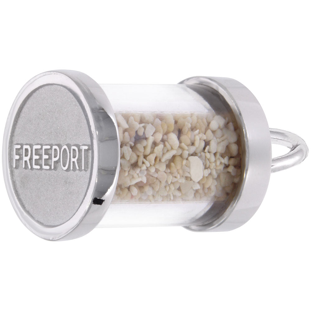Image Title Rembrandt Charms Freeport Sand Capsule Charm Pendant Available in Gold or Sterling Silver