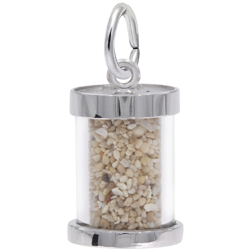 Image Title Rembrandt Charms 925 Sterling Silver Freeport Sand Capsule Charm Pendant