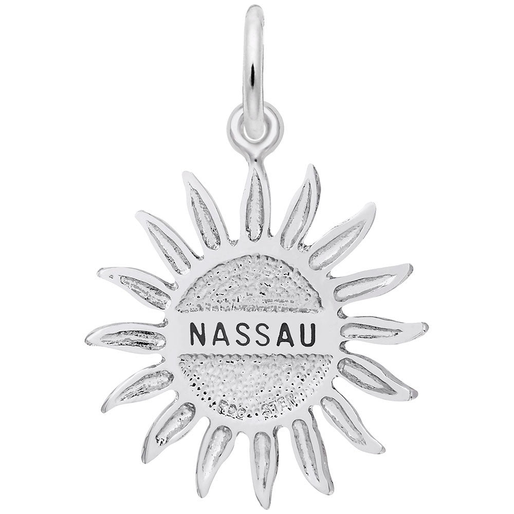 Image Title Rembrandt Charms 925 Sterling Silver Nassau Sun Large Charm Pendant