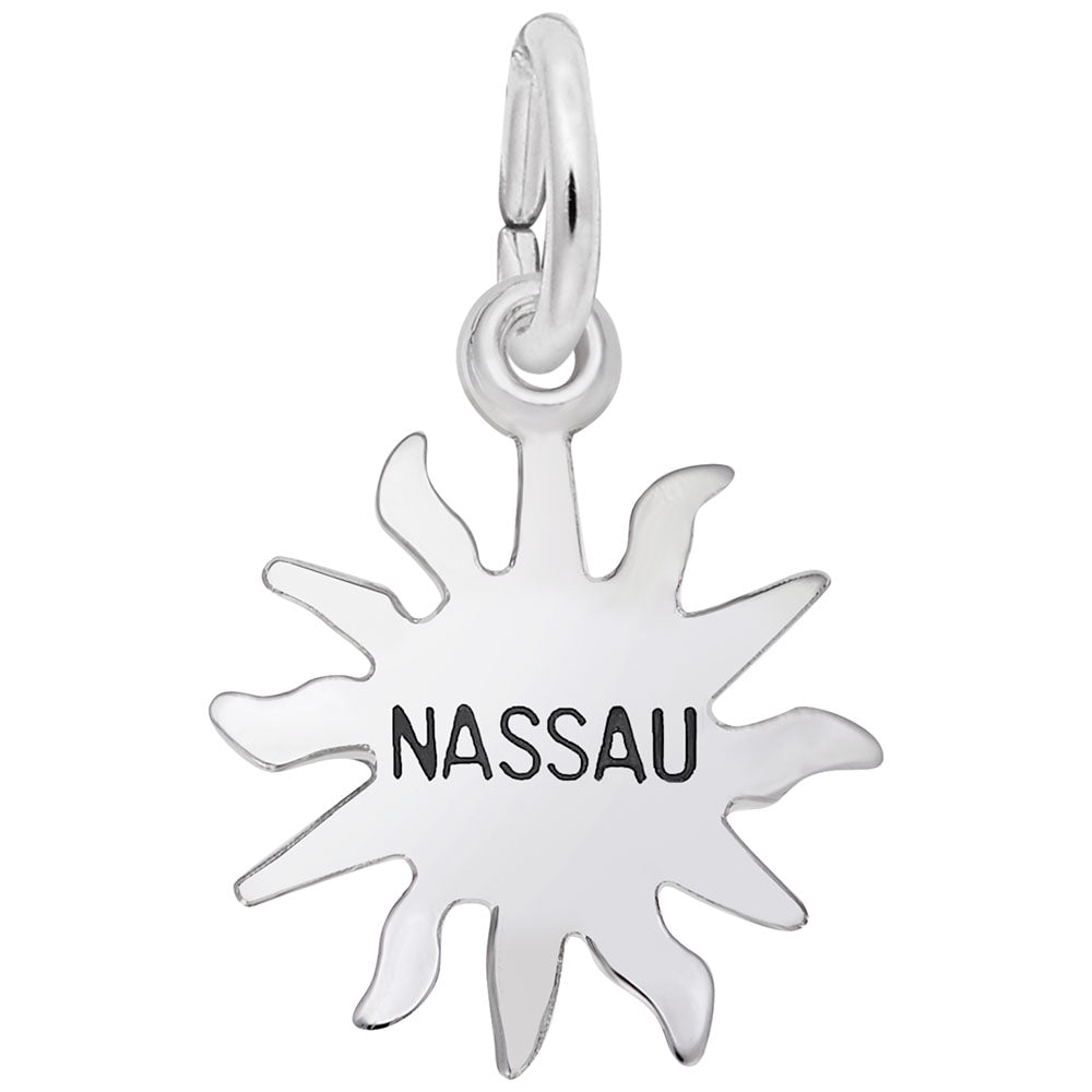 Image Title Rembrandt Charms 925 Sterling Silver Nassau Sun Small Charm Pendant