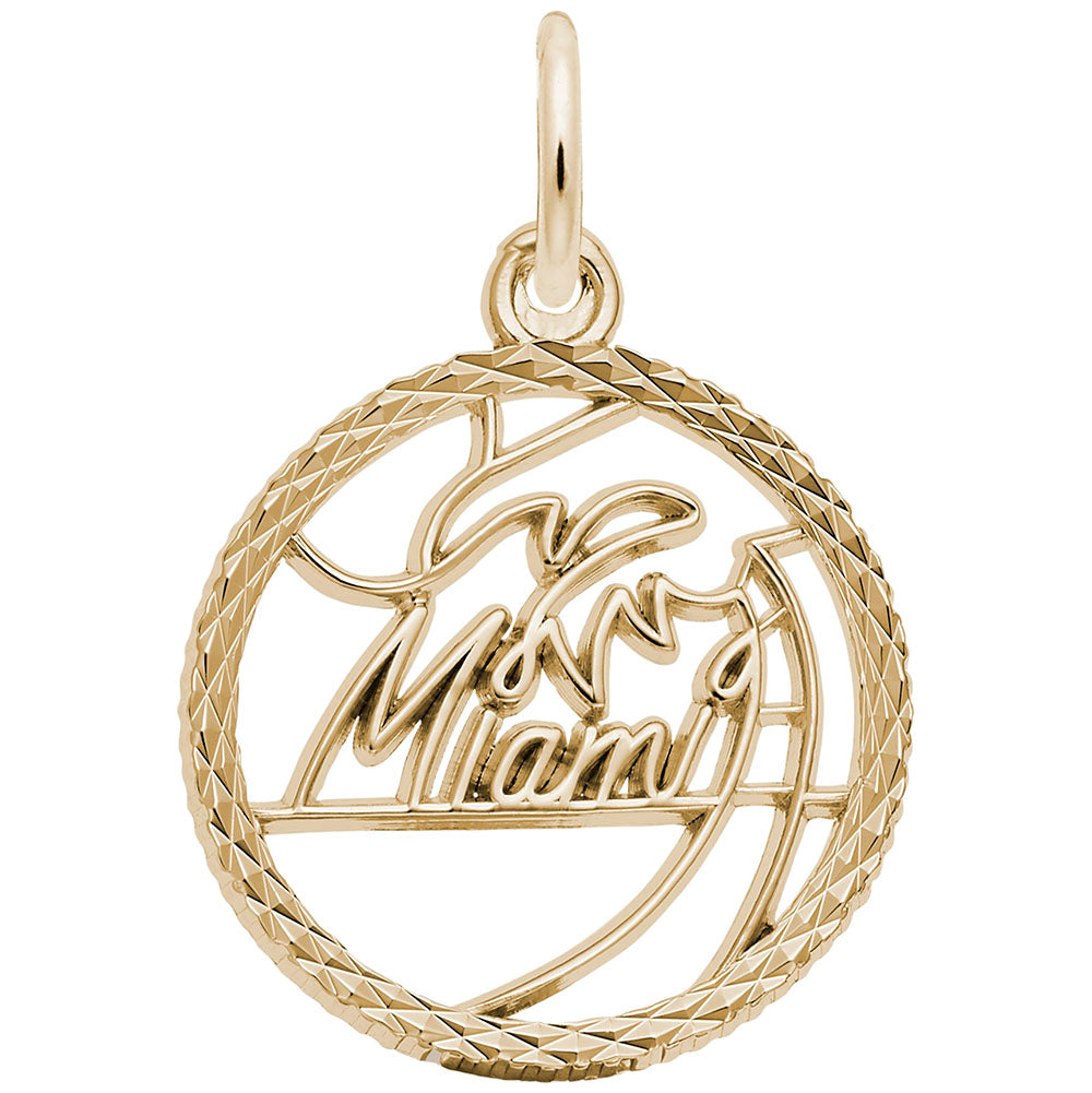 Image Title Rembrandt Charms 10K Yellow Gold Miami Charm Pendant