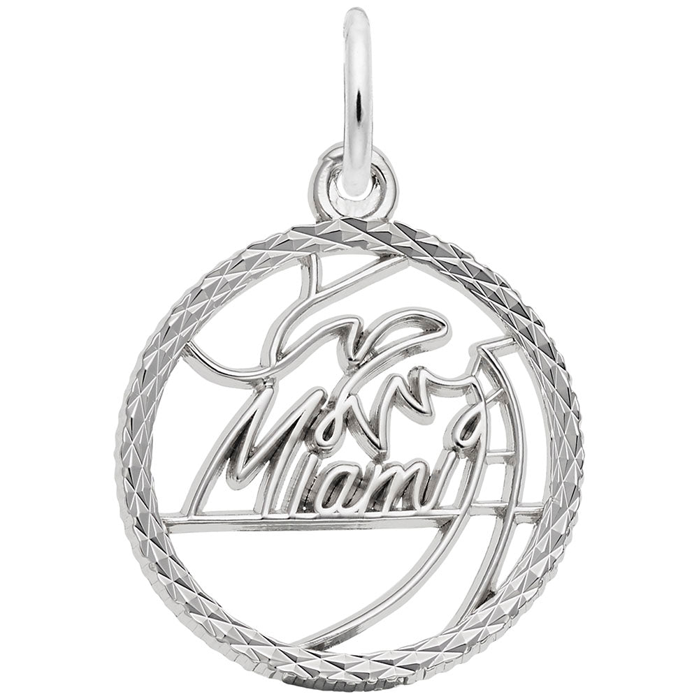 Image Title Rembrandt Charms Miami Charm Pendant Available in Gold or Sterling Silver
