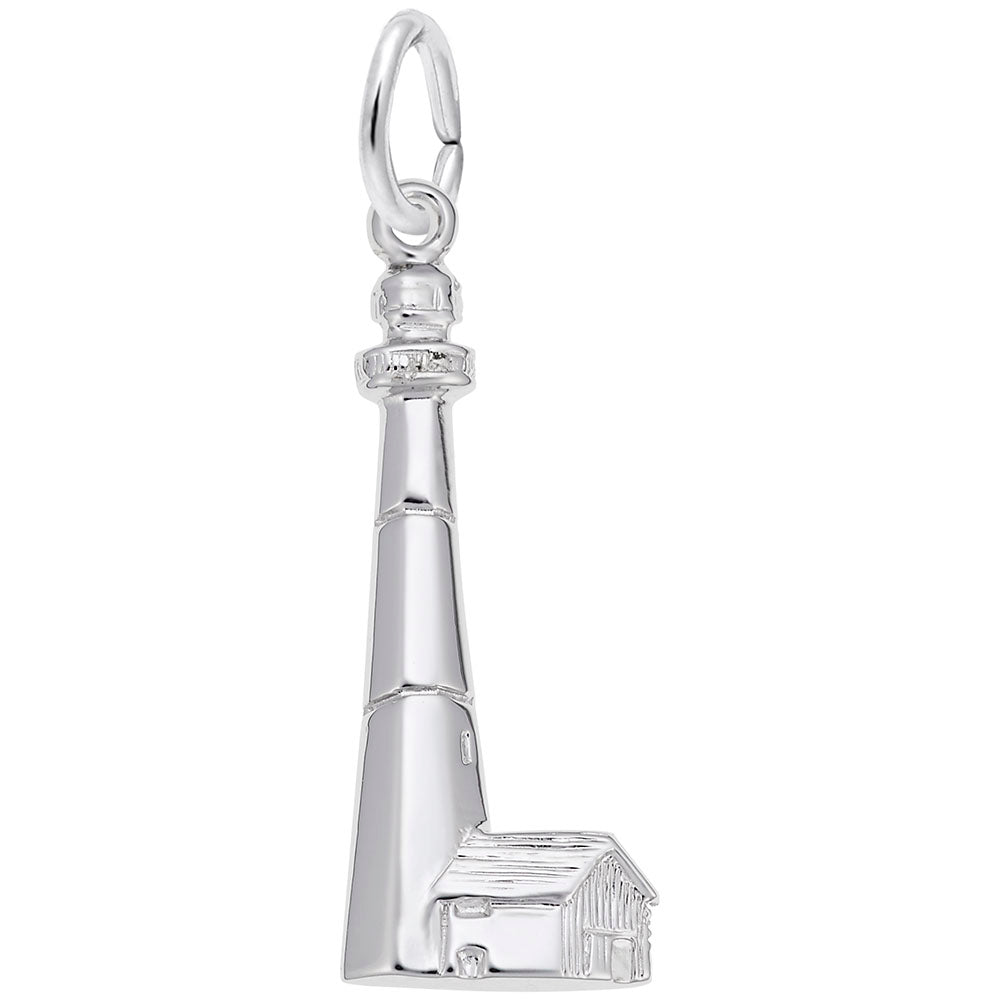 Image Title Rembrandt Charms Tybee, Ga Lighthouse Charm Pendant Available in Gold or Sterling Silver