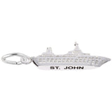 Image Title Rembrandt Charms 925 Sterling Silver St. John Cruise Ship Charm Pendant