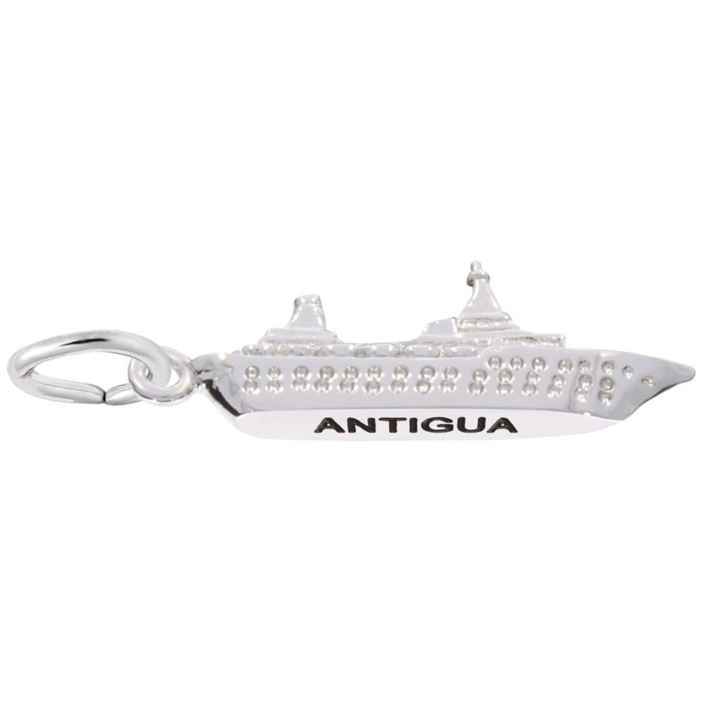 Image Title Rembrandt Charms 925 Sterling Silver Antigua Cruise Ship 3D Charm Pendant