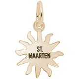 Image Title Rembrandt Charms Gold Plated Sterling Silver St. Maarten Sun Small Charm Pendant