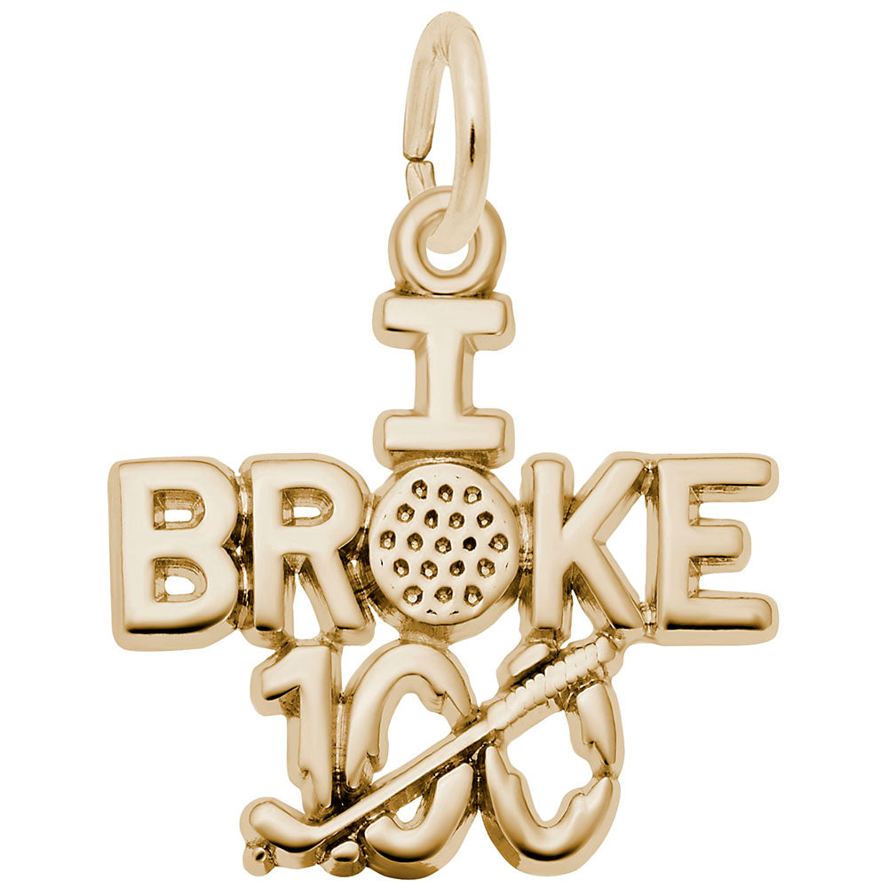 Image Title Rembrandt Charms Gold Plated Sterling Silver I Broke 100 Charm Pendant
