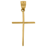 Image Title 10kt Gold DC Unisex Cross Ht:30.3mm x W:15.9mm Religious Charm Pendant