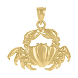 Image Title 10kt Gold DC Polished Unisex Crab Ht:26.2mm x W:26.5mm Animal Charm Pendant