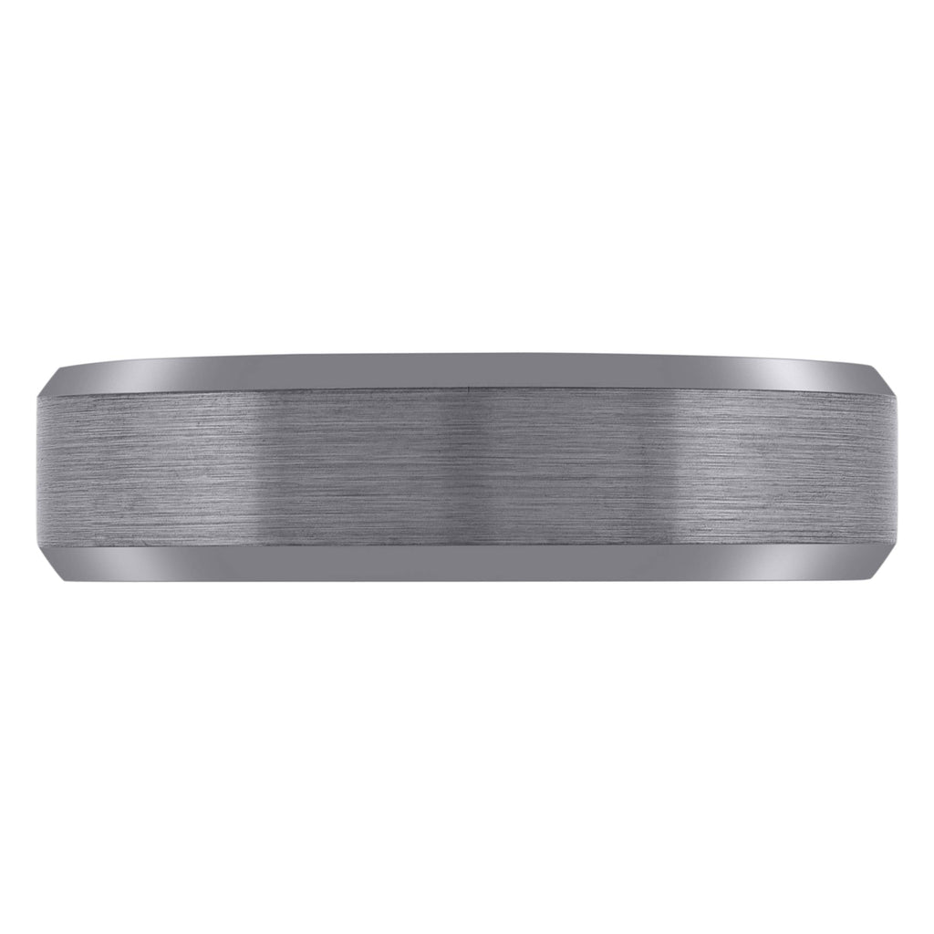 Image Title Tungsten Matte Finish Center Beveled Edge Comfort-fit 8mm Sizes 7 - 14 Mens Wedding Band