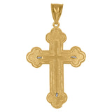 Image Title 10kt Gold Two-tone DC Mens Cross Crucifix Ht:48.6mm x W:27.2mm Religious Charm Pendant