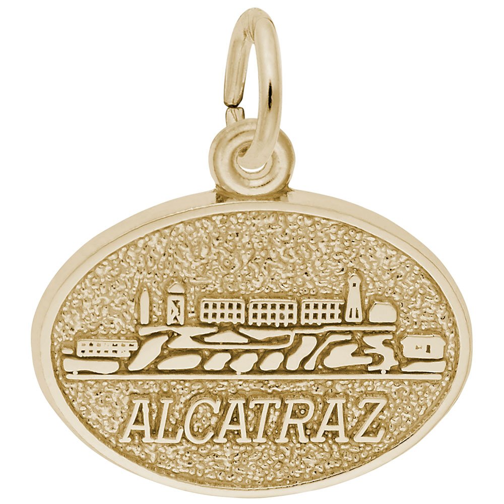 Image Title Rembrandt Charms 14K Yellow Gold Alcatraz Charm Pendant