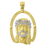 Image Title 10kt Two-tone Gold Mens Women Textured Jesus Christ Religious Charm Pendant