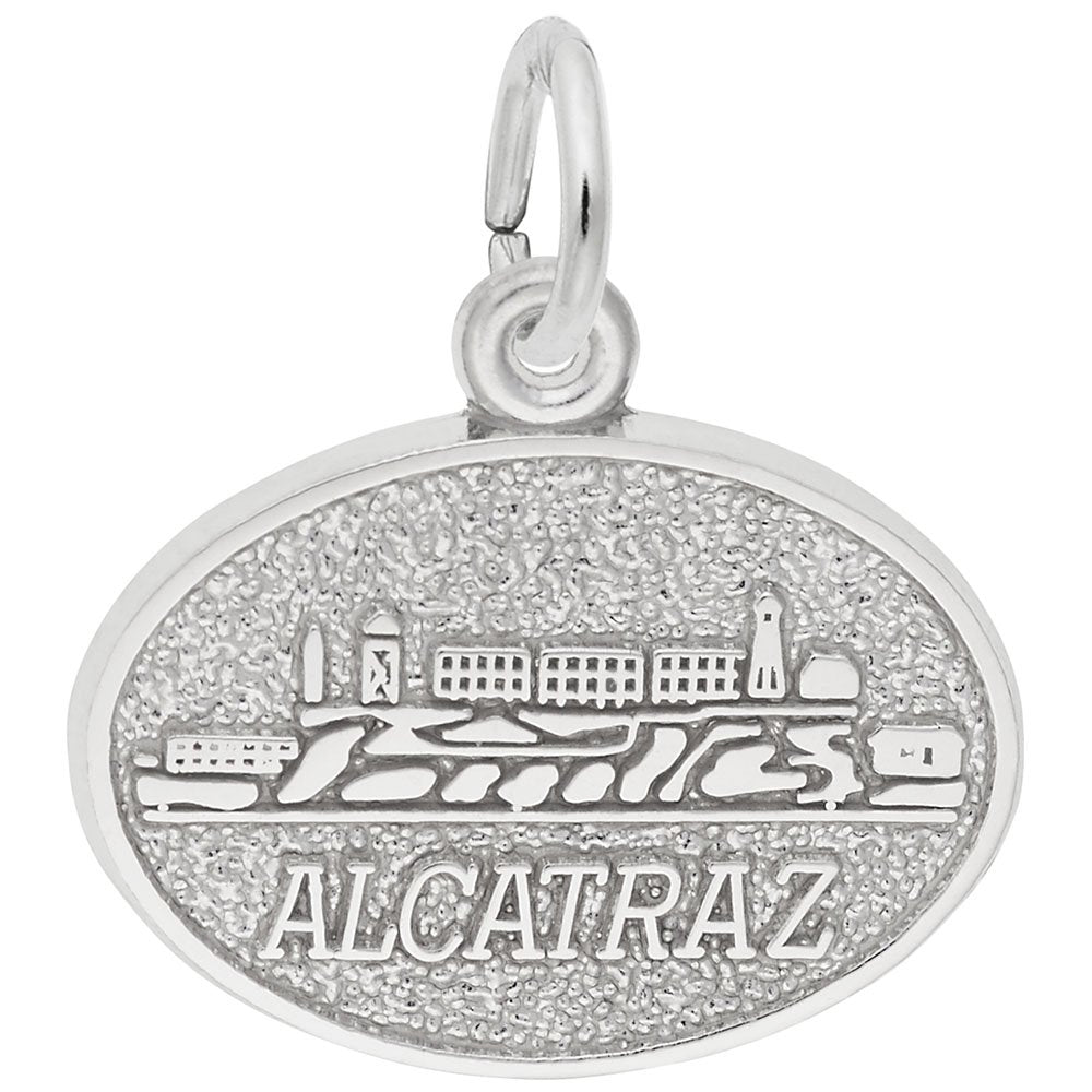 Image Title Rembrandt Charms 925 Sterling Silver Alcatraz Charm Pendant