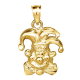 Image Title 10kt Gold Textured Unisex Clown Ht:21.1mm x W:13.1mm Fashion Charm Pendant
