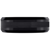 Image Title Tungsten Black Center Brushed Beveled Edges Mens Comfort-fit 8mm Sizes 7 - 14 Wedding Anniversary Band