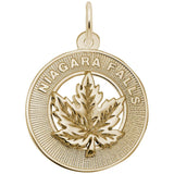Image Title Rembrandt Charms Gold Plated Sterling Silver Niagara Falls Maple Leaf Charm Pendant