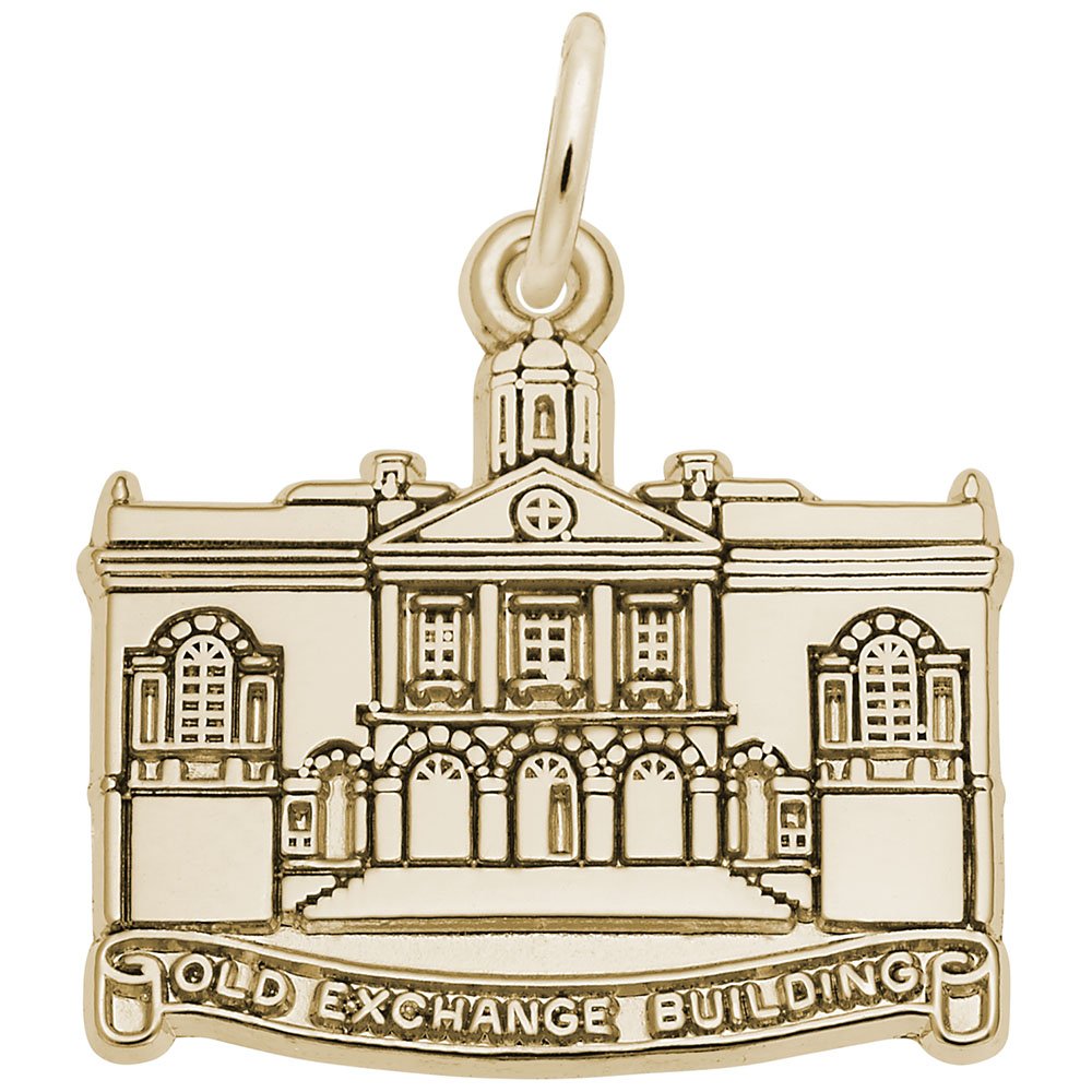 Image Title Rembrandt Charms 10K Yellow Gold Old Exchange Bldg Charm Pendant