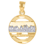 Image Title 10kt Gold CZ DC Womens Last Supper Ht:19.7mm x W:13.5mm Religious Charm Pendant