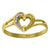 14kt Gold Womens Two-tone CZ Heart Size 7 Ring Band