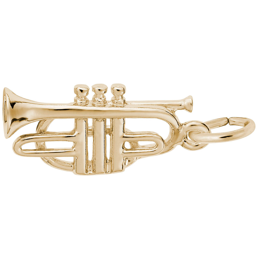 Image Title Rembrandt Charms 14K Yellow Gold Cornet Charm Pendant
