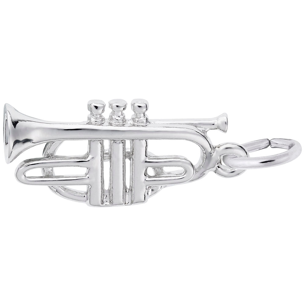 Image Title Rembrandt Charms Cornet Charm Pendant Available in Gold or Sterling Silver