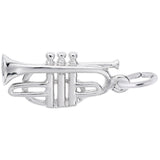 Image Title Rembrandt Charms Cornet Charm Pendant Available in Gold or Sterling Silver