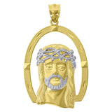 Image Title 10kt Two-tone Gold Mens Women Textured Jesus Christ Religious Charm Pendant