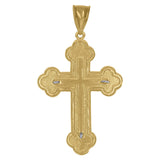 Image Title 10kt Gold Two-tone DC Mens Cross Crucifix Ht:48.6mm x W:27.2mm Religious Charm Pendant