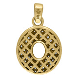 Image Title 10kt Yellow Gold Unisex Cubic Zirconia CZ Initial Letter O Charm Pendant