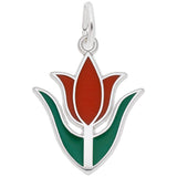 Image Title Rembrandt Charms 925 Sterling Silver Tulip W/Paint Charm Pendant