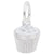 Rembrandt Charms Cupcake White Charm Pendant Available in Gold or Sterling Silver