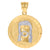 10kt Gold Two-tone Polished Unisex Jesus Christ Pray For US Ht:33.9mm x W:24.3mm Religious Charm Pendant